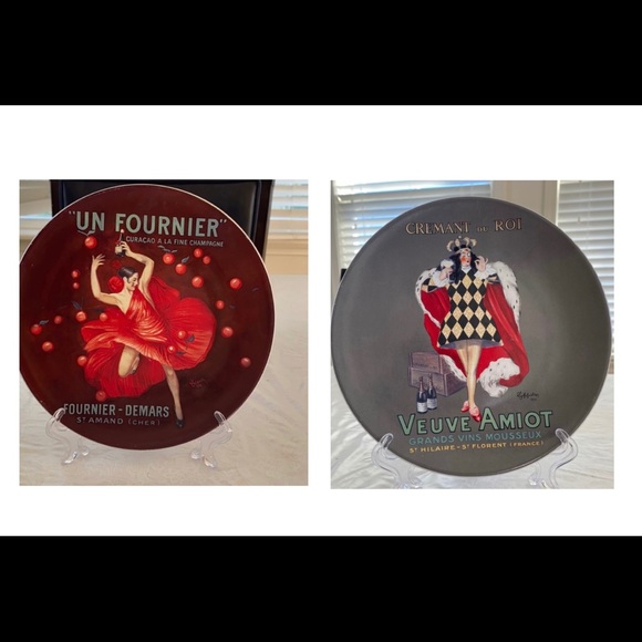 2 decorative plate. Pottery Barn Bubbly.